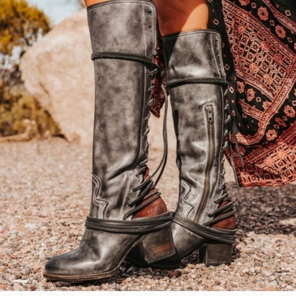 Freebird by Steven Charcoal Over the Knee Boots
